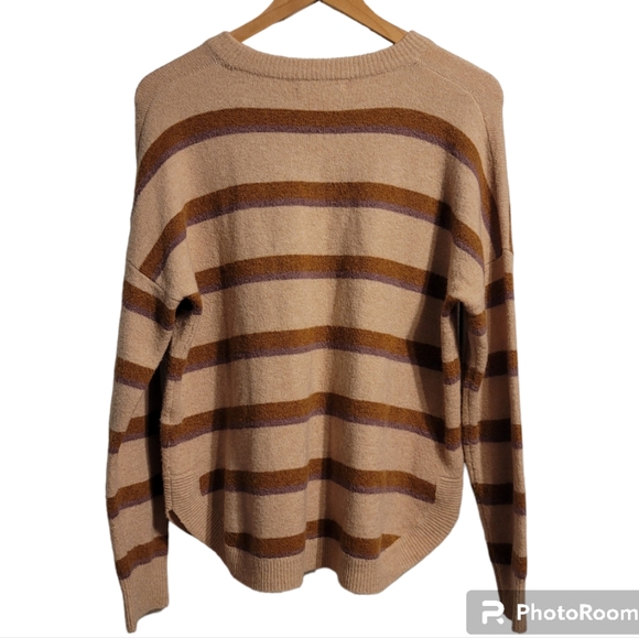Madewell Westlake Striped Pullover Sweater Womens Small Multi Coziest Yarn Comfy - Picture 6 of 11